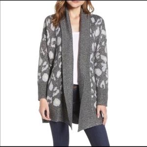Cupcakes & Cashmere Molly Leopard Print Cardigan